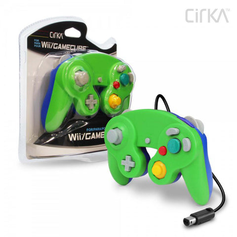 cirka wired controller gamecube/wii (green/blue)