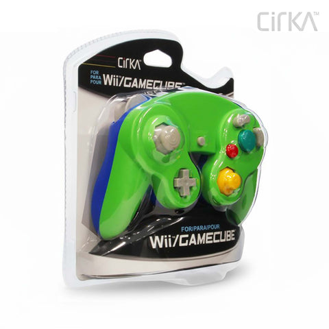 cirka wired controller gamecube/wii (green/blue)